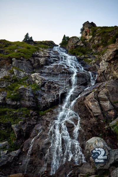 Wasserfall Fagaras Gebirge Auf Der Transfagarasan Route — Stockfoto