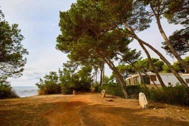 Palma De Mallorca adasında güzel bir deniz manzarası.