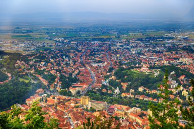 eski şehir, brasov, Transilvanya, Romanya havadan görünümü