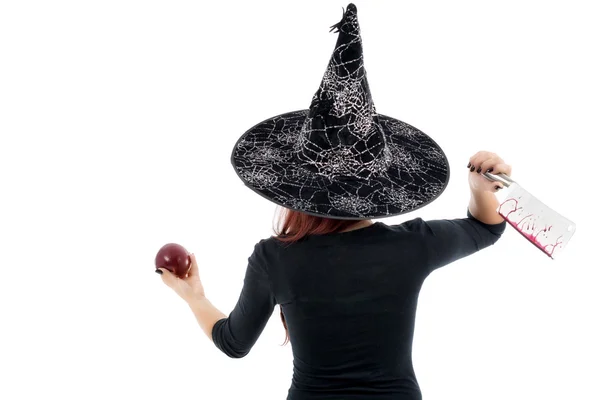 독이 든된 사과, 할로윈 테마를 제공 하 고 까다로운 마녀 — 스톡 사진