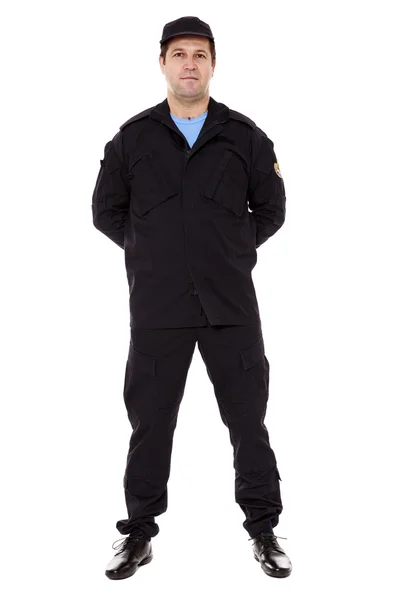 Security guard full body  isolated on white  background — Stock Photo, Image