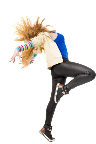 Young beautiful dancer posing on a studio background — Stock Photo, Image