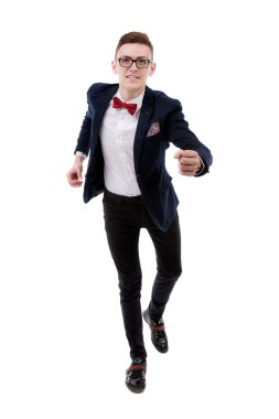 İzole iş adamı çalıştırmak için kamera