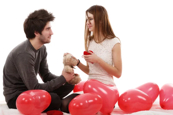Obraz z młodą parą, Walentynki dzień koncepcji — Zdjęcie stockowe