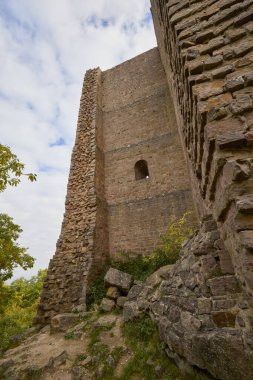 Fransa 'nın Alsace bölgesinde bir dağda bulunan bir ortaçağ şatosunun kalıntıları.