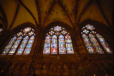 Strasbourg Fransa 20 Ekim 2025, Strasbourg 'daki Notre-Dame Katedrali' nin iç görüntüleri