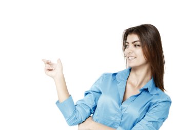 iş kadını boşaltmak üzerinde gösteriliyor. izole beyaz.