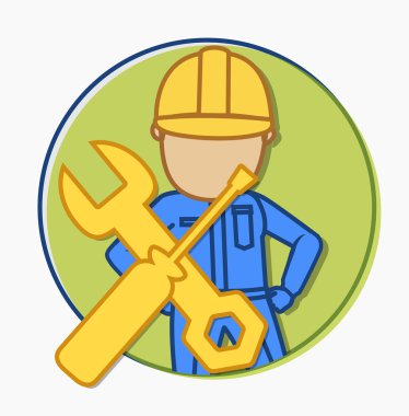 Tesisatçı çizgi roman illüstrasyon