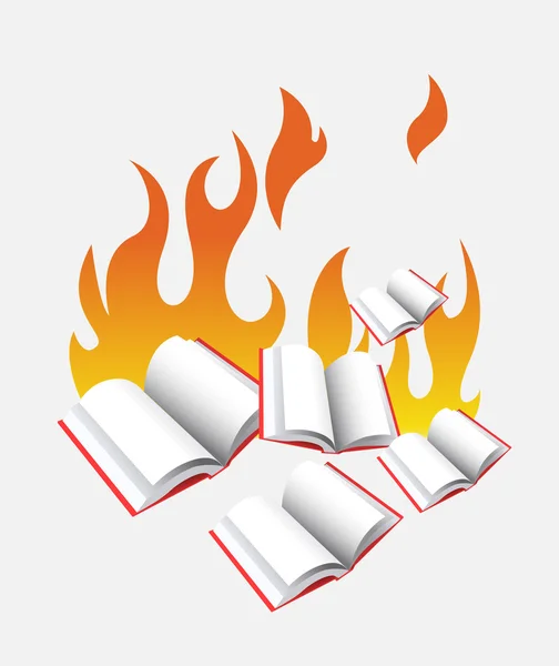 Burning Books Illustration vectorielle — Image vectorielle