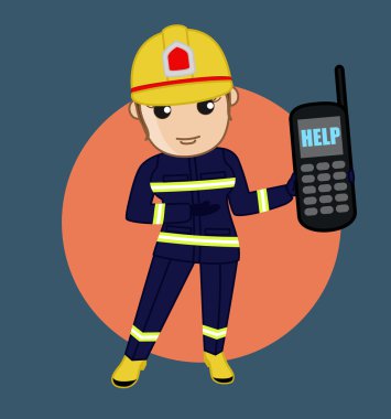 İtfaiye yardım hattı - karikatür vektör kavramı
