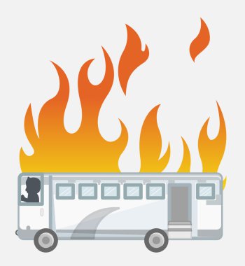 Otobüs kaza vektör çizim