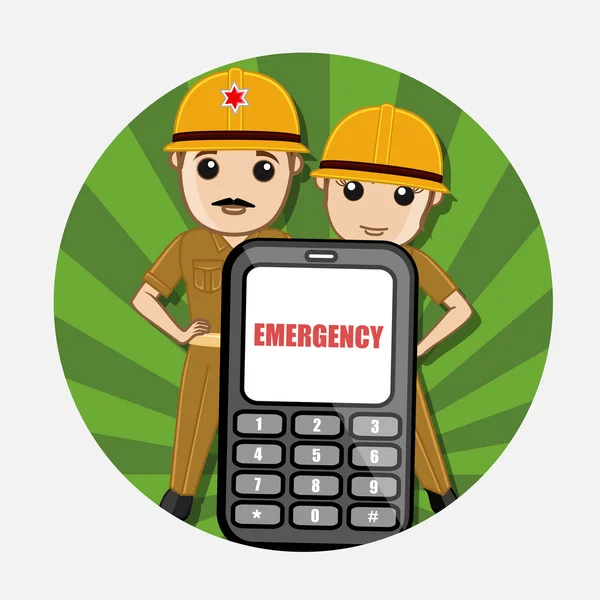 Appel d'urgence pour Service d'incendie Concept vectoriel — Image vectorielle