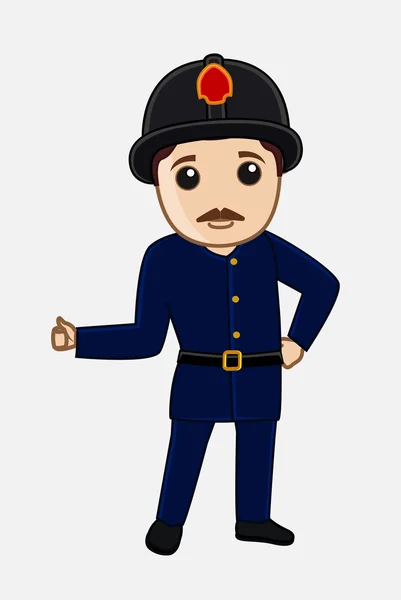 Cartoon brandweerman Officer — Stockvector