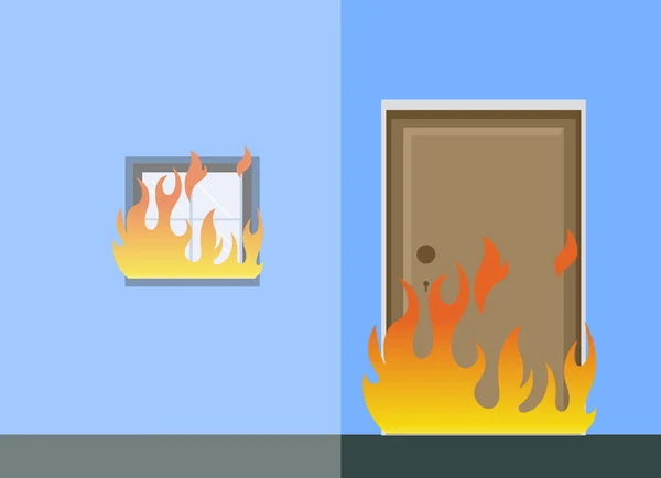 Burning House Vector Illustration — Stock Vector