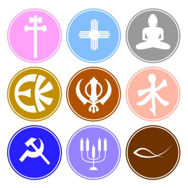 Etiket tarzı Vintage dini sembolleri