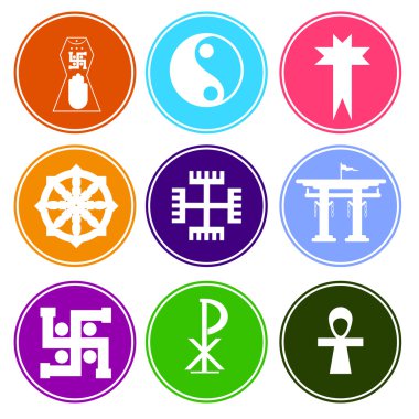 Colorful Symbolic Religious Symbols clipart