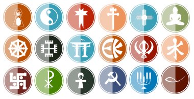 Glossy Icon Set of Religious Symbols clipart