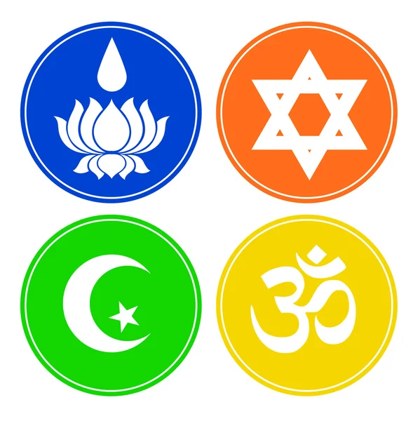 Set of Four Religious Symbols — Stock Vector