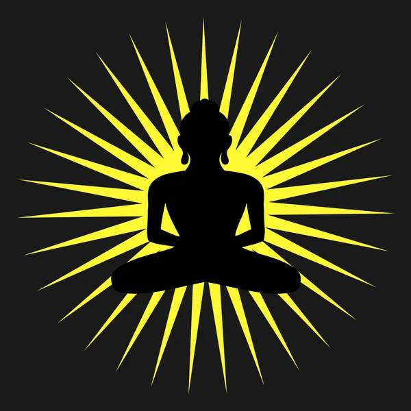 Spiritueller Buddhismus Silhouette Hintergrund — Stockvektor