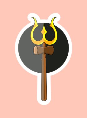 Trident Shiva sembolü etiketi