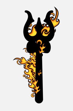 Manevi yanan Trident Shiva vektör