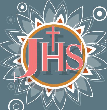 JHS Christogram sembolü çiçek arka plan