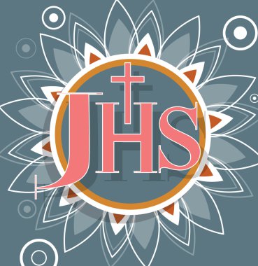 JHS Christogram Symbol Floral Background clipart