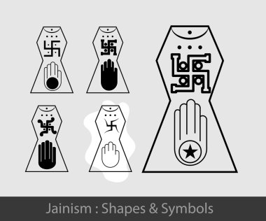 Jainizm simge vektör tasarımları