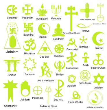 Collection of Religious Symbols Shapes clipart