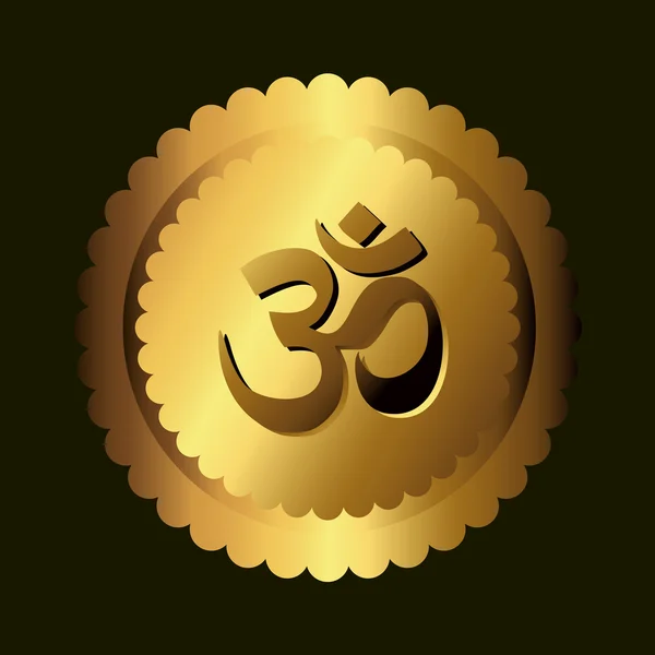 Golden Om Vector Icon — Stock Vector