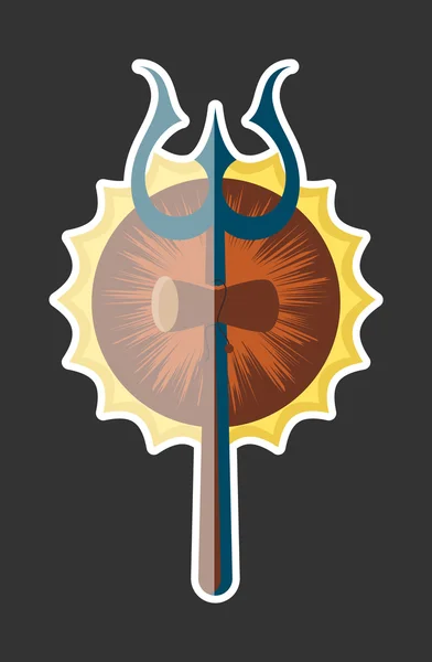 Espíritu del Tridente de Shiva — Vector de stock