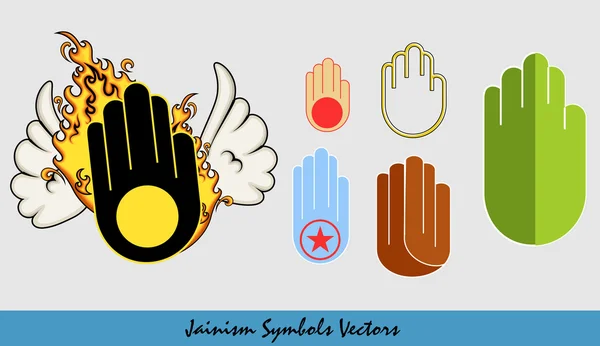 Vários símbolos vetoriais do jainismo — Vetor de Stock