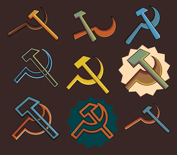 Векторный набор коммунистических символов — стоковый вектор