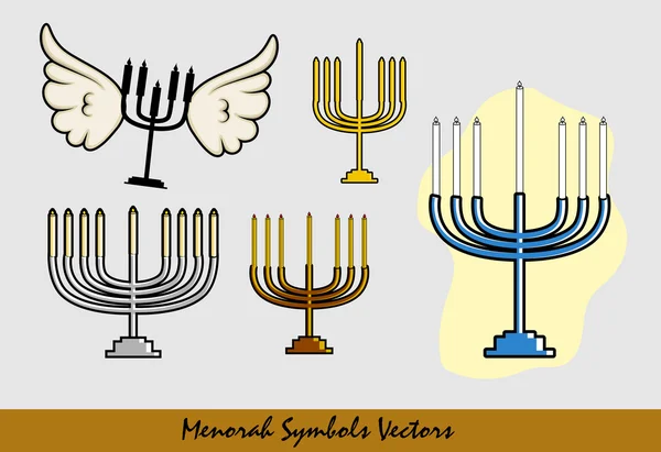 Feliz Hanukkah - Símbolos de Hanukkah — Vector de stock