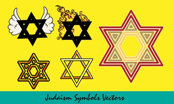 Estrella Judía Símbolos Vector — Vector de stock