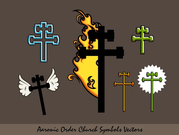 Aäronisch volgorde kerk symbolen Vector Set — Stockvector