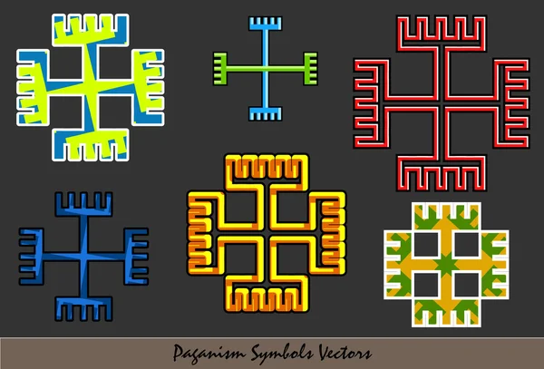 Ensemble vectoriel de symboles néo-paganisme — Image vectorielle