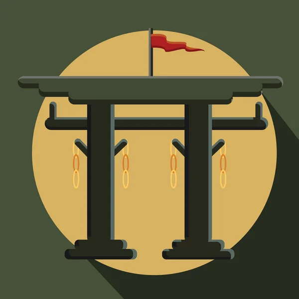 Винтаж Torii Gate Vector — стоковый вектор