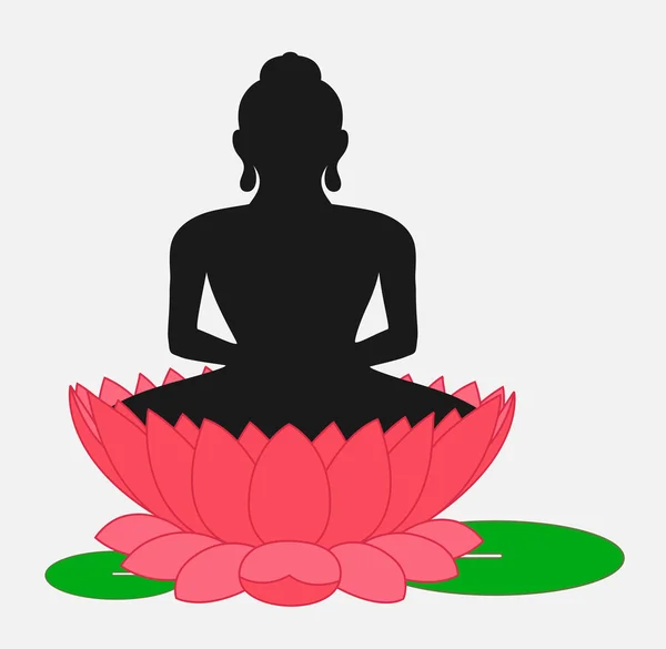 Buda en flor de loto — Vector de stock