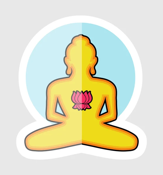 Forme de Bouddha Spirituel avec Lotus — Image vectorielle