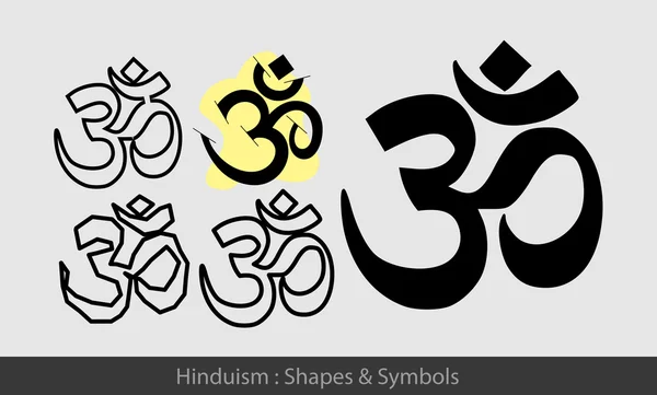 Hinduism Religious Symbols — Stock Vector