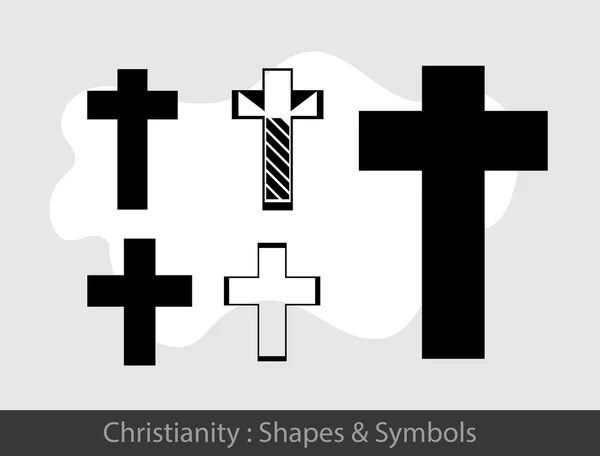Sada symbolů křesťanství — Stockový vektor