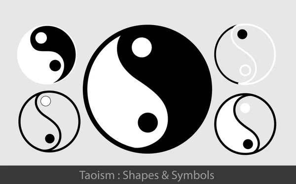 Taoismo Collezione Simboli — Vettoriale Stock