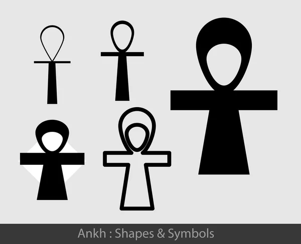 Set di simboli Ankh — Vettoriale Stock
