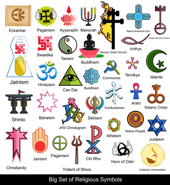 Collectie van religieuze symbolen — Stockvector
