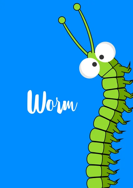 Funny Comic Pea Worm - Stok Vektor