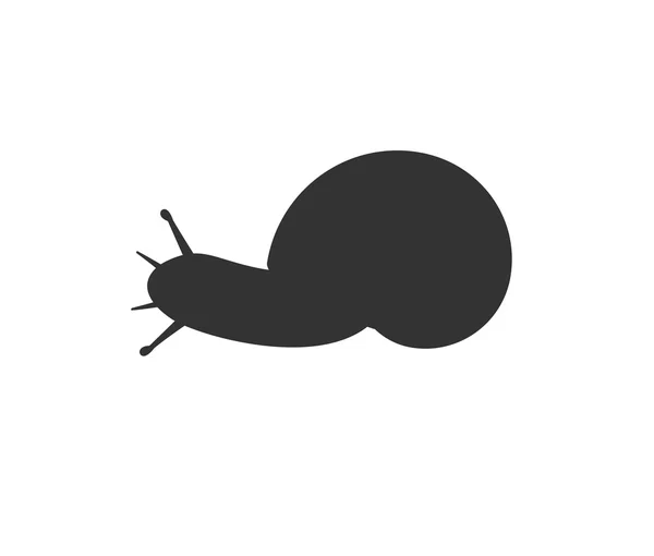 Silueta de caracol de dibujos animados — Vector de stock