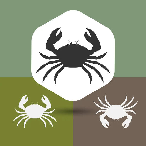 Krab silhouetten Vector — Stockvector