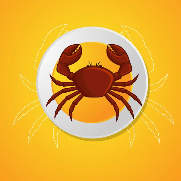 Crab Dish Vector — Stock Vector