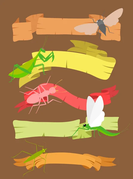 Insects Banners Vector — Stock Vector